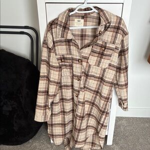 Panache Plaid Jacket in Brown and Cream